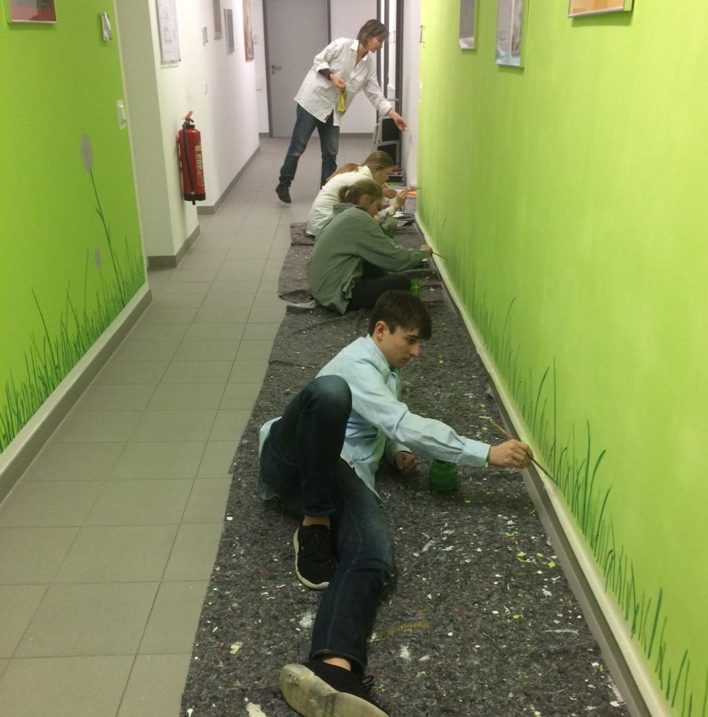 Malaktion im Keller im Februar 2020