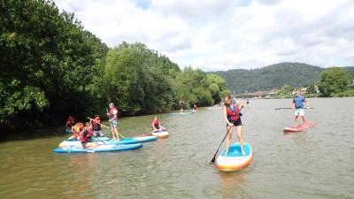 Standup paddling auf dem Neckar
